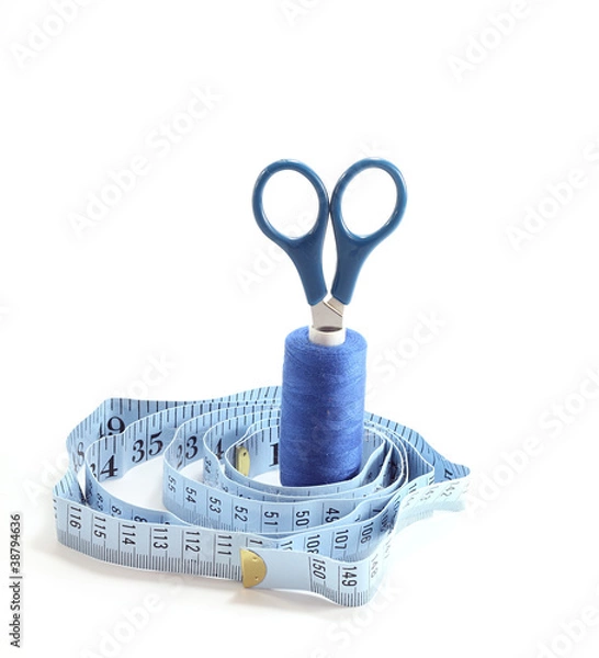 Fototapeta blue sewing kit