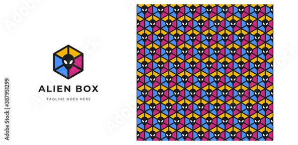Obraz Alien Box & Pattren Logo Vector Icon Template