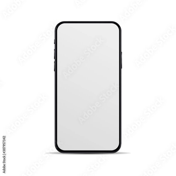 Obraz Realistic, modern, smart phone collection with apps on isolated background.