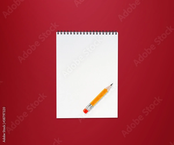 Fototapeta Notebook and  pencil