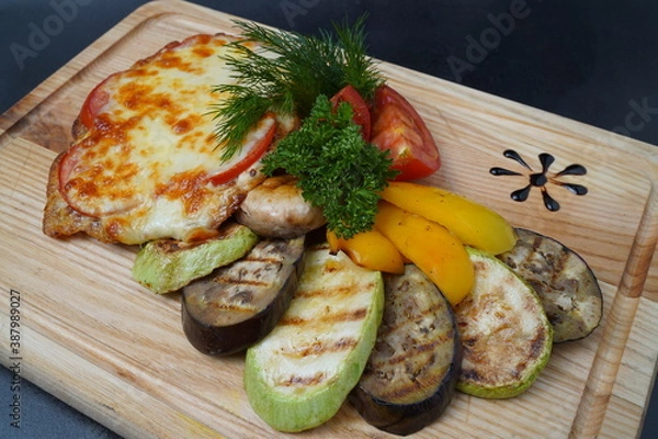 Obraz grilled steak with vegetables