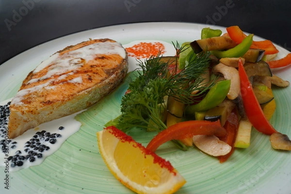 Obraz fish with vegetables