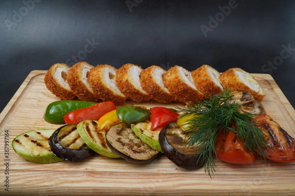 Obraz grilled meat with vegetables