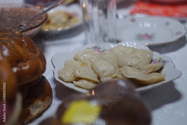 Fototapeta christmas table setting