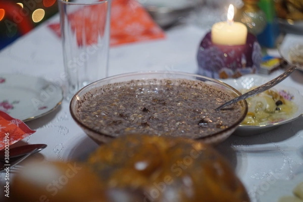 Fototapeta christmas table setting
