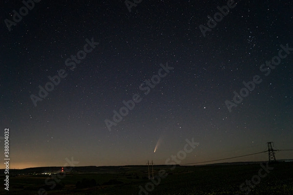 Fototapeta comet and night sky and clouds