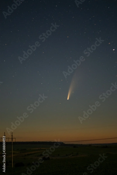 Fototapeta comet and night sky and clouds