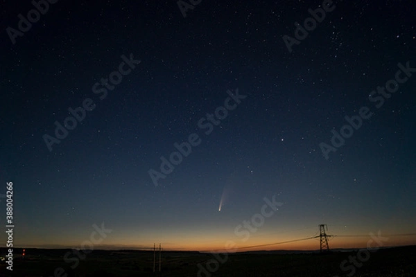 Fototapeta comet and night sky and clouds