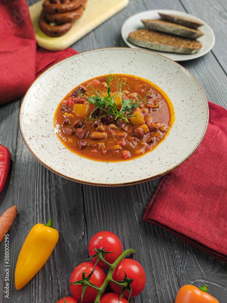 Obraz tomato soup with vegetables