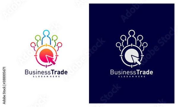 Fototapeta Click People logo design vector, Colorful People logo design template, Icon symbol