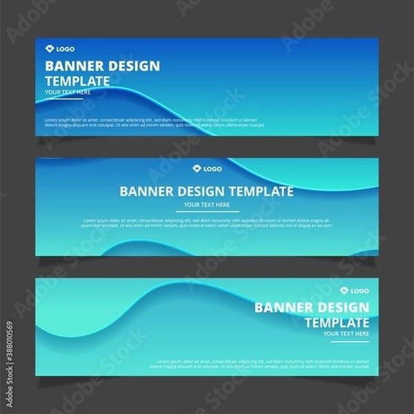 Obraz Set of creative modern abstract vector business banners design. Template ready for use in web or print design.