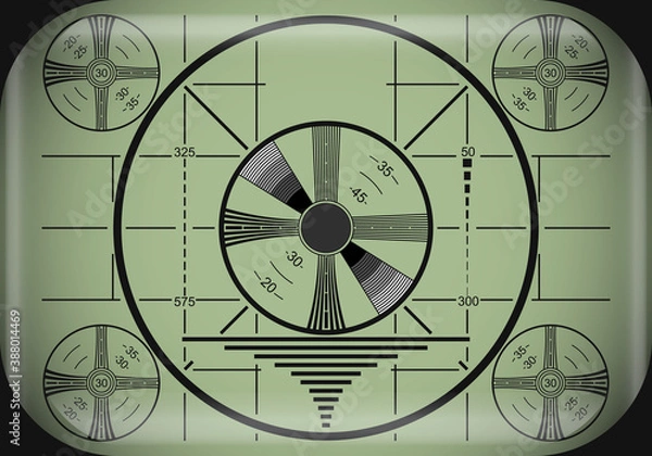 Fototapeta Retro television test. Television calibration pattern.