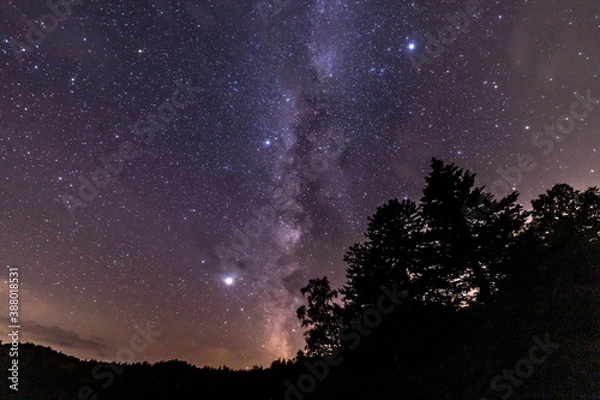 Fototapeta 北海道　オンネトー湖の星空と天の川