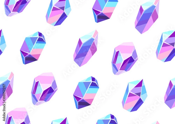 Obraz Seamless pattern with crystals and minerals.
