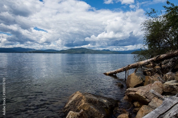 Obraz clouds over lake