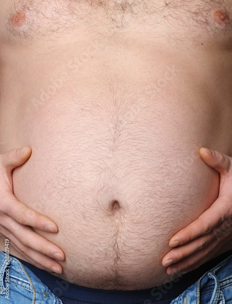 Obraz Man's stomach close up