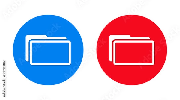 Fototapeta Folder icon flat trendy round button set
