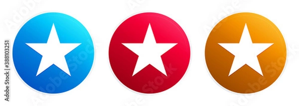 Fototapeta Star icon premium trendy round button set