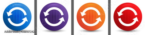 Fototapeta Update icon abstract halftone round button set