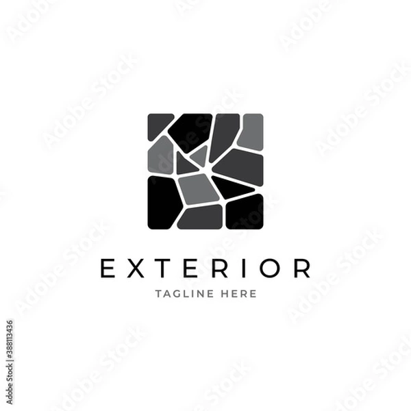 Obraz Square stone symbol logo design vector template	