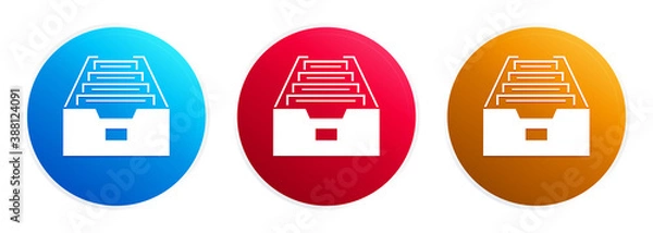 Fototapeta Folder archive cabinet icon premium trendy round button set