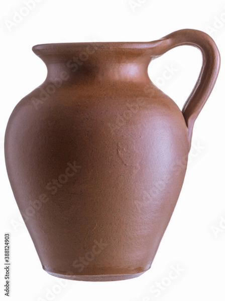 Obraz Clay pot, amphora, handmade isolate on a white background