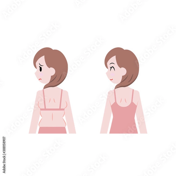 Obraz 脇と脇腹の肉がはみ出た女性と補正下着