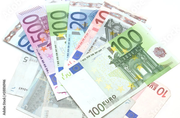 Fototapeta Close-up of Euro banknotes