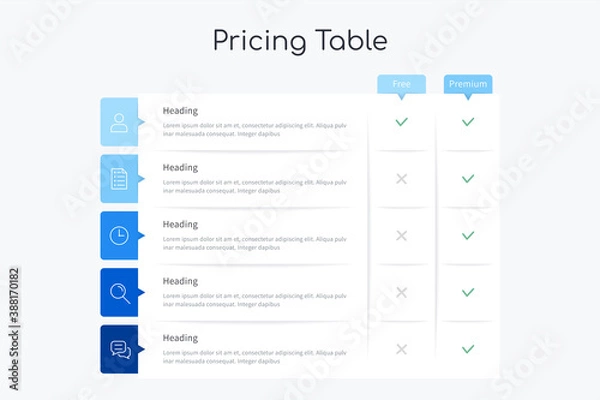 Obraz Pricing table infographic design