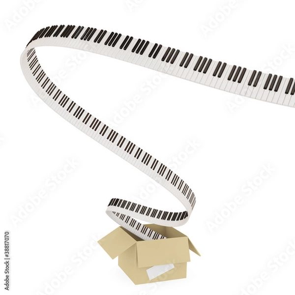 Obraz Music from cardboard box concept.