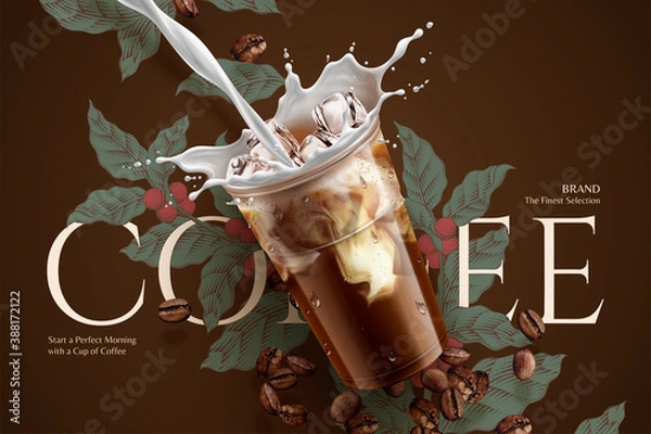 Fototapeta Cold brew coffee ads