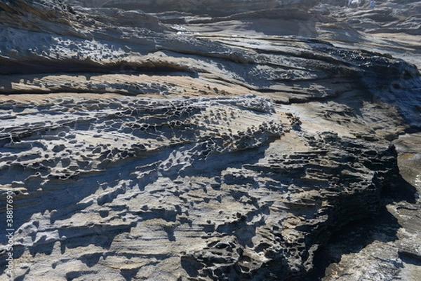 Obraz The rocks with the ocean and with the strongwomen waves near the Maroubra beach in Sydney, Australia