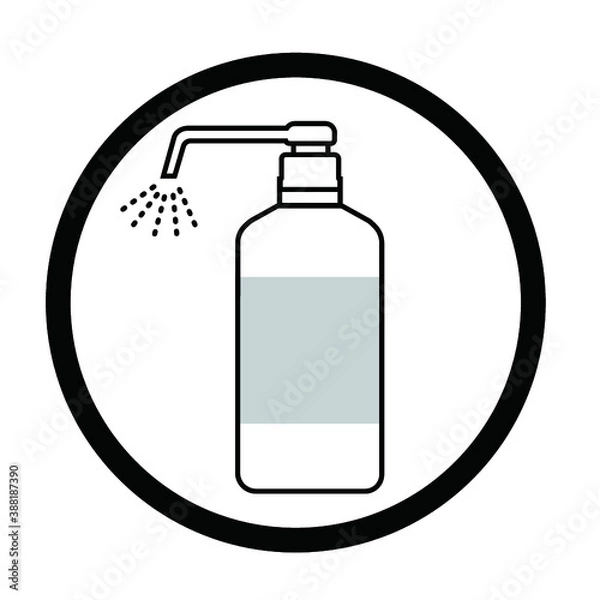 Obraz 白の消毒液ボトルから出るスプレー【アイコン】