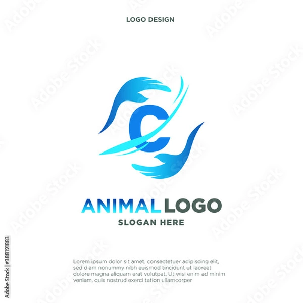Fototapeta C letter with hand and cross healing logo for massage and therapy medical logo. Helping hand vector illustration. Can apply for humanity health care icon, partnership relation.