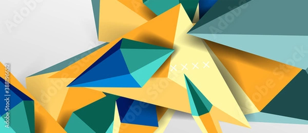 Fototapeta 3d low poly abstract shape background vector illustration
