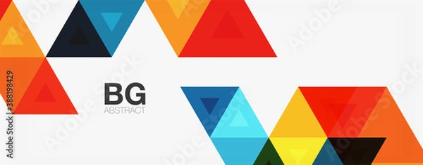 Fototapeta Mosaic triangle pattern abstract background for cover, banner, flyer and poster and other template