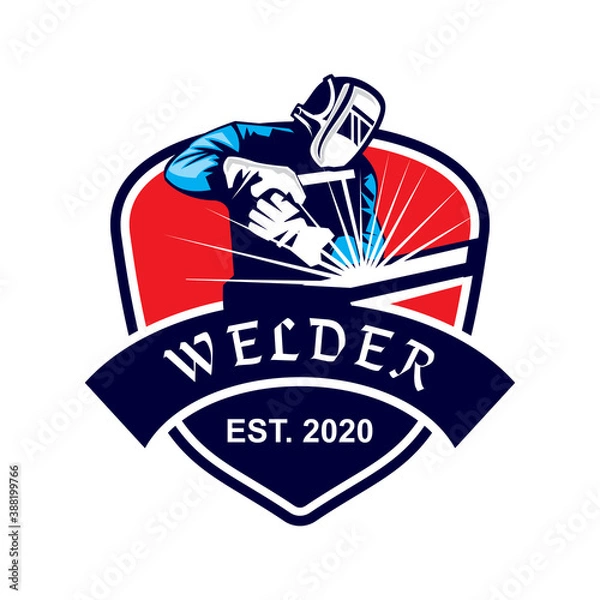 Fototapeta welder vector , industrial logo vector