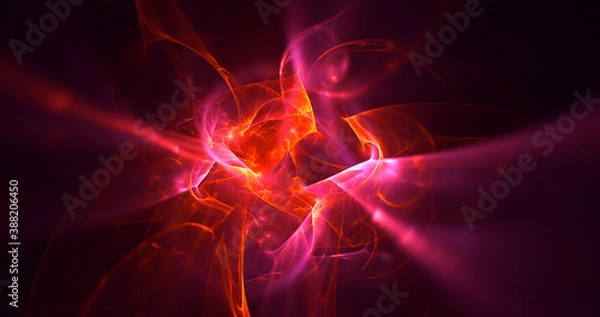 Fototapeta 3D rendering abstract multicolor fractal light background