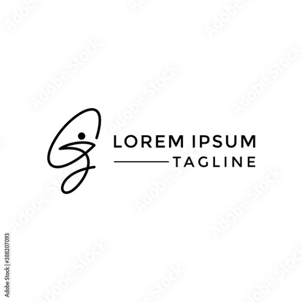 Fototapeta Abstract Initial GJ, JG Logo Design Template