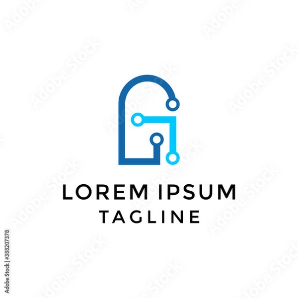 Obraz Initial Letter GC, CG Security Logo Design Template