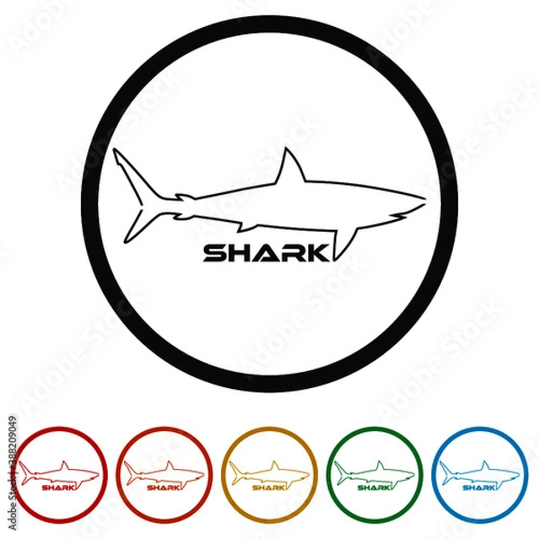Obraz Shark ring icon, color set