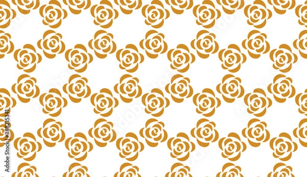 Fototapeta Flower geometric pattern. Seamless vector background. White and gold ornament