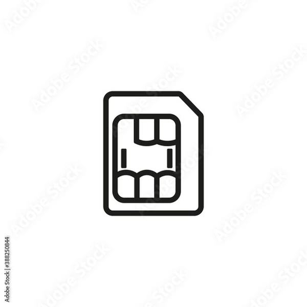 Fototapeta Micro sim card icon vector symbol template.