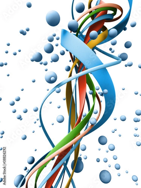 Obraz floating biological structure. Nanotechnology 3d illustration