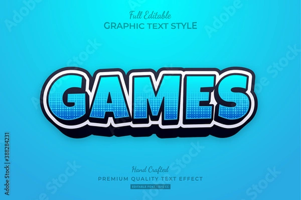 Obraz Games Cartoon Editable Premium Text Effect