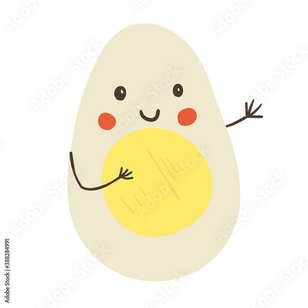 Obraz Cute Egg character Vector isolated on white 