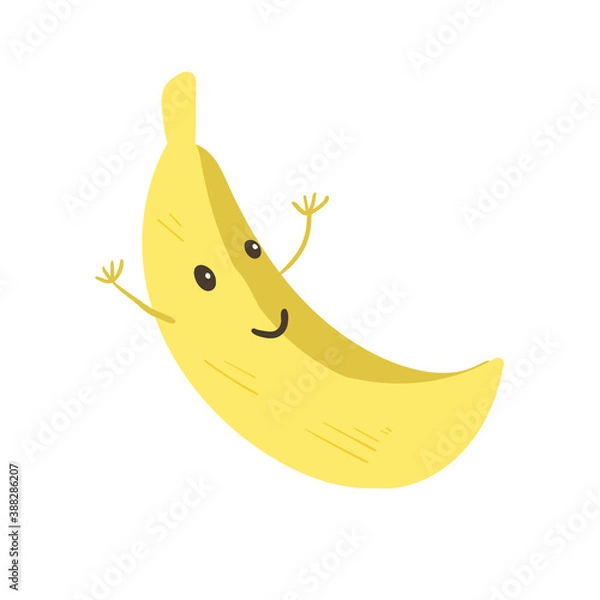 Obraz Cute banana character Vector isolated on white 