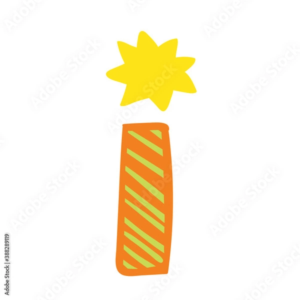 Obraz Orange vector bright Letter isolated Capital I