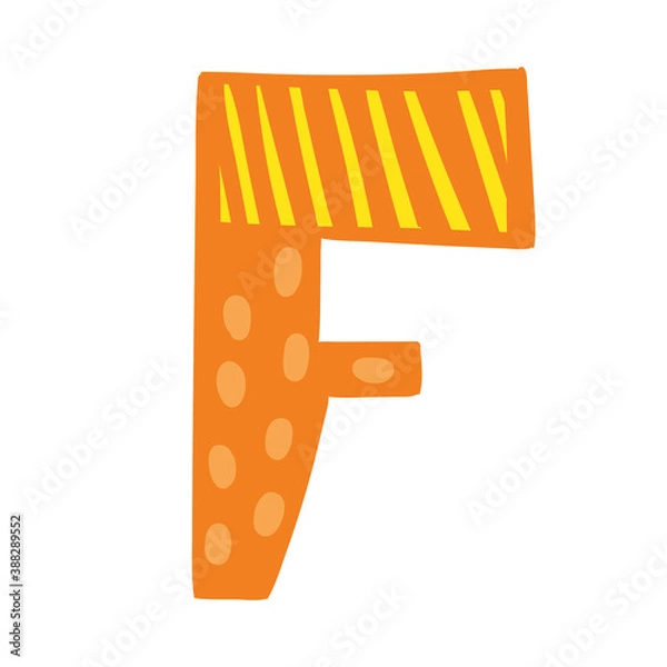 Obraz Orange vector bright Letter isolated Capital F