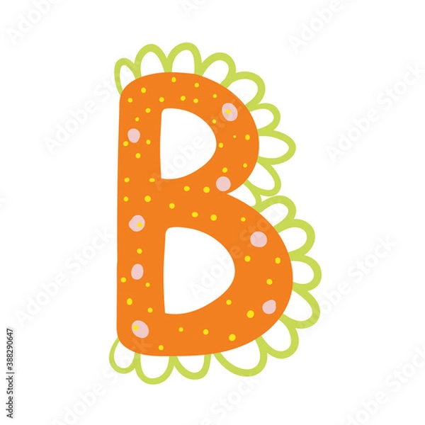 Obraz Orange vector bright Letter isolated Capital B